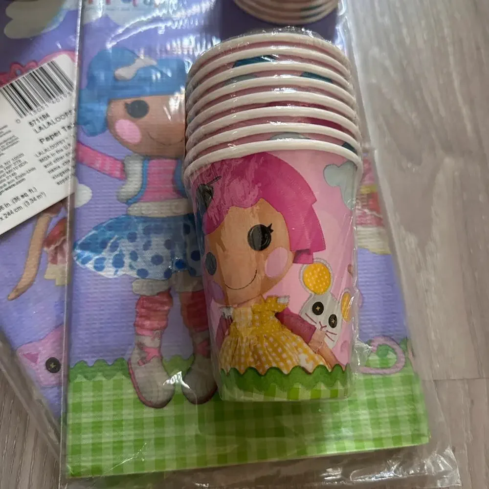 Lalaloopsy Birthday party decoration table cover & cups bundle